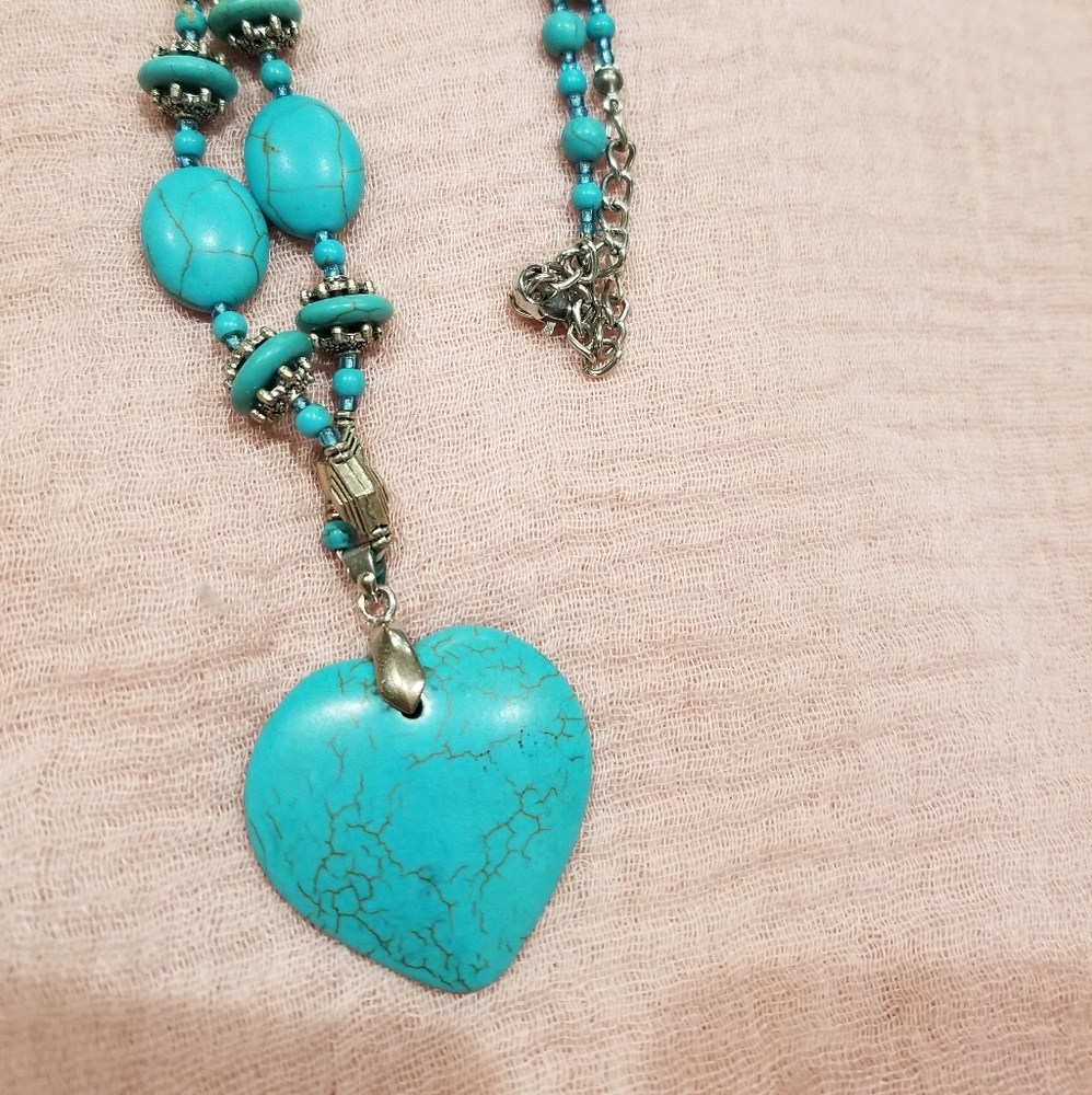 SALE! Turquoise heart necklace